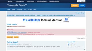 
                            2. Twitter Login? - Joomla! Forum - community, help and support