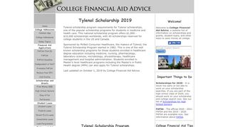
                            2. Tylenol Scholarship 2019 | Tylenol Scholarship Program