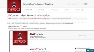 
                            5. UAConnect - IT Services - University of Arkansas