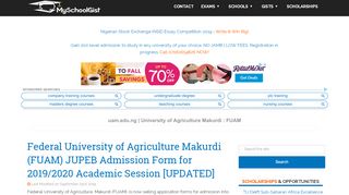 
                            7. uam.edu.ng | University of Agriculture Makurdi : FUAM News