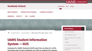 
                            2. UAMS Student Information System — GUS | Graduate School