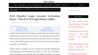 
                            6. UAN Member Login Account Activation Steps | Check UAN ...