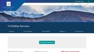 
                            4. UAOnline Services | UAOnline Services - University of Alaska