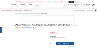 
                            8. uAttend Biometric Time Clock System BN6500 5 x 7 x 2 Black - Office ...