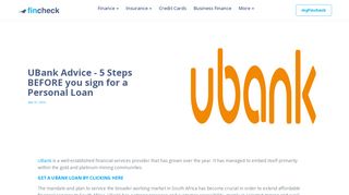 
                            3. UBank Advice - 5 Steps BEFORE you sign for a Personal Loan