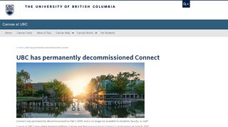 
                            9. UBC has permanently decommissioned Connect | Canvas at UBC
