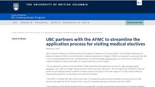 
                            5. UBC partners with the AFMC to streamline the application process ...