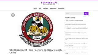 
                            5. UBE Recruitment - See Positions and How to Apply Online
