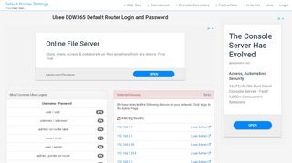 
                            11. Ubee DDW365 Default Router Login and Password - Clean CSS