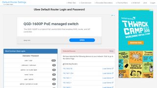 
                            5. Ubee Default Router Login and Password - Clean CSS