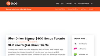 
                            7. Uber Driver Signup $400 Bonus Toronto | Toronto Rideshare ...