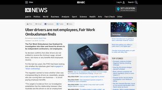 
                            7. Uber drivers are not employees, Fair Work Ombudsman finds