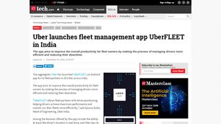 
                            6. Uber launches fleet management app UberFLEET …