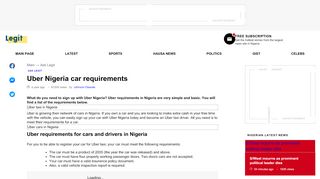 
                            10. Uber Nigeria car requirements Legit.ng