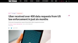 
                            8. Uber received over 400 data requests from US law enforcement in just ...