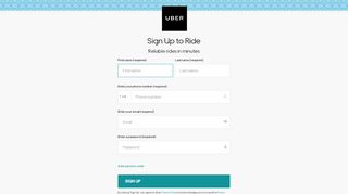 
                            5. Uber | Sign Up to Ride