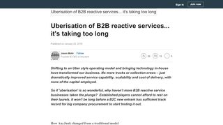 
                            6. Uberisation of B2B reactive services... it's taking too long - LinkedIn