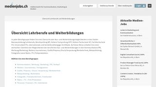 
                            9. Übersicht Lehrberufe und Weiterbildungen | Medienjobs und Stellen ...