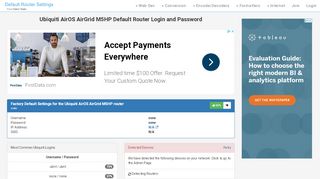 
                            2. Ubiquiti AirOS AirGrid M5HP Default Router Login and Password