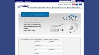 
                            5. Ubiquiti Network Products Reseller Application - Streakwave