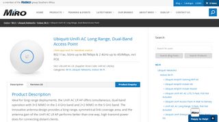 
                            7. Ubiquiti UniFi AC Long Range, Dual-Band ... - MiRO.co.za