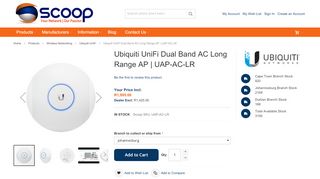 
                            6. Ubiquiti UniFi Dual Band AC Long Range AP | UAP-AC-LR | Scoop
