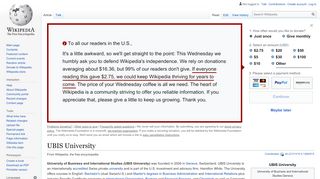 
                            3. UBIS University - Wikipedia