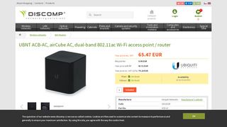 
                            7. UBNT ACB-AC, airCube AC, dual-band 802.11ac Wi-Fi access point ...