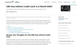 
                            10. UBS Visa Infinite Credit Card: Is It Worth $495? | Credit ...
