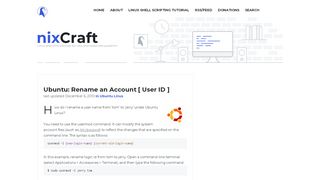 
                            1. Ubuntu: Rename an Account [ User ID ] - nixCraft