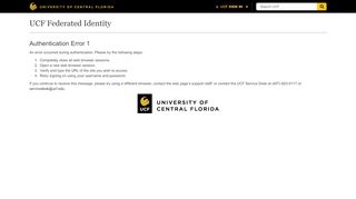 
                            7. UCF Federated Identity - myUCF - University of Central Florida