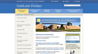 
                            7. UCSB Graduate Division - Admissions - Outreach