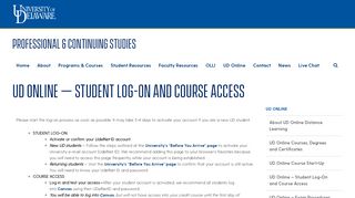 
                            1. UD Online - Student Log-On and Course Access - University of ...