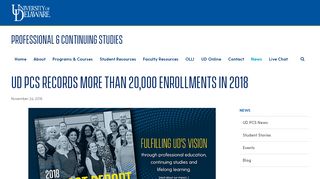 
                            5. UD PCS records more than 20,000 enrollments in 2018 - University of ...