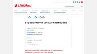 
                            5. UDIMA 50 Hartkapseln (PZN: 3991037) - Beipackzettel ...