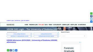 
                            3. UDOM OAS Login – The University of Dodoma (UDOM)