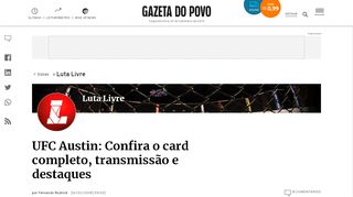 
                            9. UFC Austin AO VIVO: Cerrone x Medeiros | Card completo ...