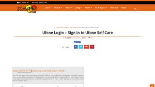 
                            10. Ufone Login – Sign in to Ufone Self Care - SimsPK