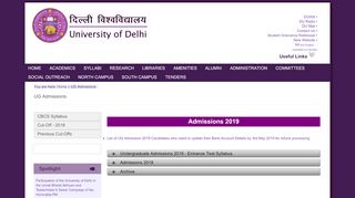
                            1. UG Admissions - University of Delhi