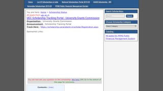 
                            2. UGC Scholarship Tracking Portal : University Grants Commission ...