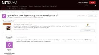 
                            7. ugraded and have forgetten my username and password - DumaOS on ...