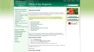 
                            7. UH Manoa Office of the Registrar: Paying Your Bill