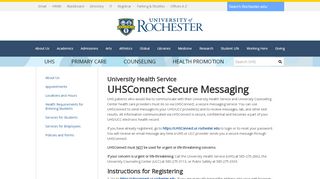 
                            8. UHSConnect Secure Messaging | UHS - University of Rochester