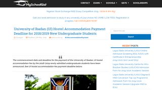 
                            5. UI Hostel Accommodation Payment Deadline 2018/2019 - MySchoolGist