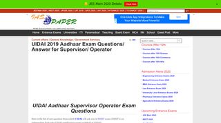 
                            5. UIDAI 2019 Aadhaar Exam Questions/ Answer for …