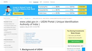 
                            4. UIDAI Aadhaar Website - www.uidai.gov.in - Login, Status ...