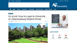 
                            6. UJ uLink Student Portal Sign In - africavarsities.com