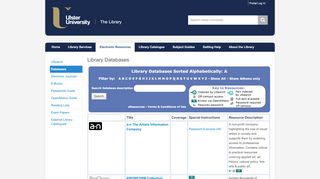 
                            9. Ulster University Library - Library Databases Sorted ...