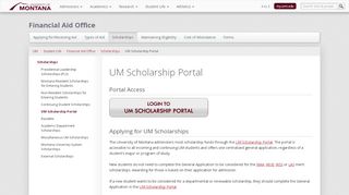 
                            7. UM Scholarship Portal - Financial Aid Office - University Of Montana