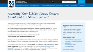 
                            5. UMass Lowell Student SIS and Email Accounts